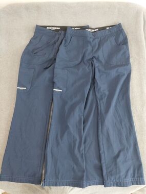 Skechers by Barco Vitality Cargo Scrub Pants Petite Navy Blue SP Lot of 2